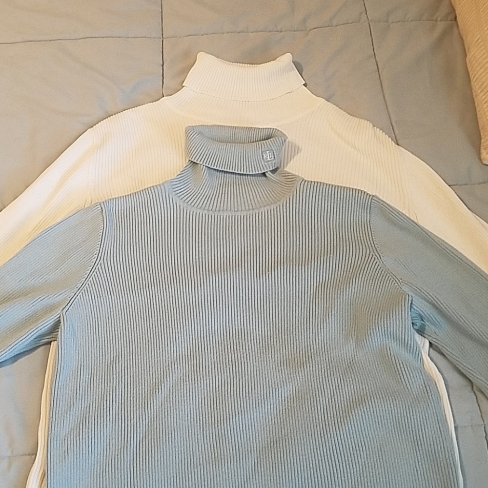 Two ribbed turtlenecks